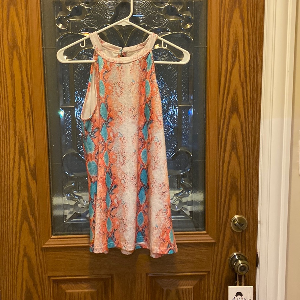 Faux snake skin print sleeveless top